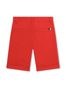 BOSS Kidswear Shorts van katoenblend met knoopsluiting - Rood
