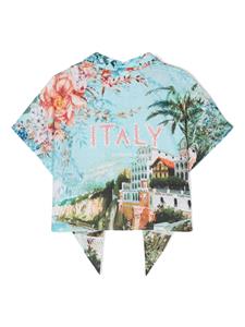 Camilla Kids From Sorrento With Love-print shirt - Blauw