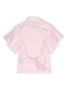 MSGM Kids Katoenen shirt met geborduurd logo - Roze