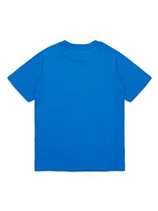 Diesel Kids flocked-logo cotton T-shirt - Blauw