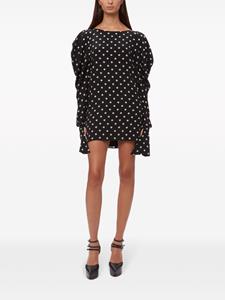 Nina Ricci polka dot-print silk minidress - Zwart