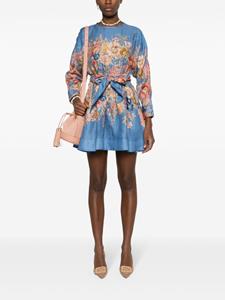 ZIMMERMANN August mini-jurk met bloemenprint - Blauw