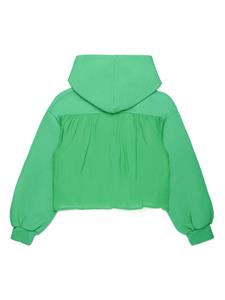 Diesel Kids logo-embroidered panelled hoodie - Groen