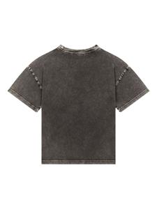 Dolce & Gabbana Kids Katoenen T-shirt met logopatch en vervaagd effect - Grijs