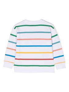 Stella McCartney Kids logo-print striped sweatshirt - Wit