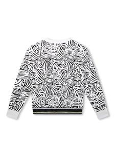Karl Lagerfeld Kids K-Ikonik sweater met zebraprint - Wit