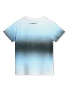 Karl Lagerfeld Kids Katoenen T-shirt met ombré-effect - Wit