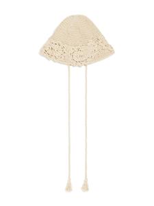 Alanui A Love Letter To India crochet bucket hat - Beige