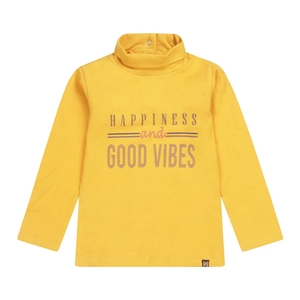 Koko Noko Meisjes shirt met coll good vibes ochre