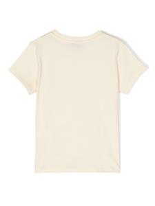 Moncler Enfant embroidered-logo cotton T-shirt - Geel