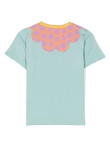 Stella McCartney Kids floral-print cotton T-shirt - Blauw