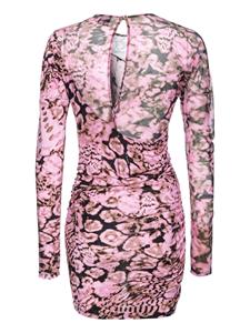 PINKO floral-print ruched minidress - Roze