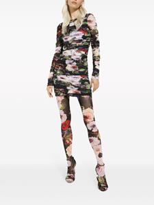 Dolce & Gabbana Mini-jurk met bloemenprint - Beige