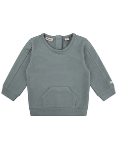 DAILY 7 Newborn baby jongens sweater met kangaroozak stone