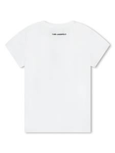 Karl Lagerfeld Kids Jersey T-shirt verfraaid met logoprint - Wit