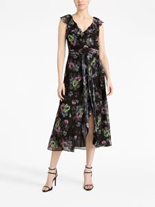 Cinq A Sept Laure floral-print midi dress - Zwart