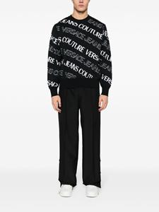 Versace Jeans Couture logo-waistband straight-leg trousers - Zwart