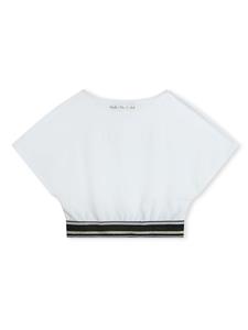 Karl Lagerfeld Kids Jersey T-shirt met logoprint en glitter - Wit