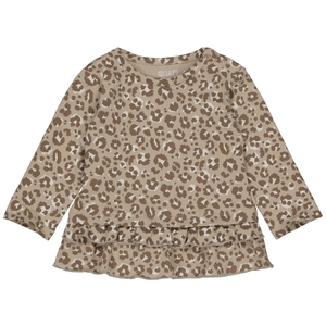 Quapi Newborn baby meisjes shirt peggy aop taupe light leopard