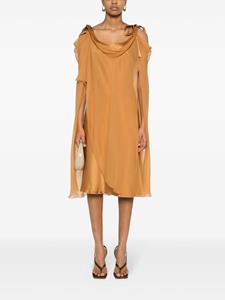 Alberta Ferretti layered silk dress - Bruin
