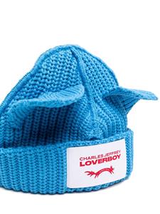 Charles Jeffrey Loverboy Chunky Ears knitted beanie - Blauw