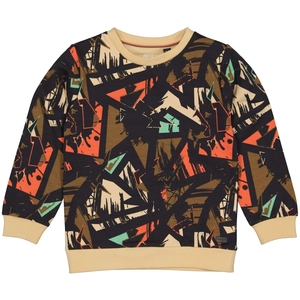 Quapi Jongens sweater aleks aop metal graphic