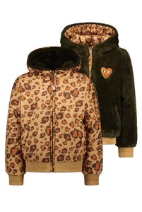 Moodstreet Meisjes reversible winterjas tiger