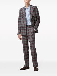 Gucci check-pattern wool tapered trousers - Grijs