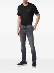Philipp Plein Mid waist slim-fit jeans - Grijs