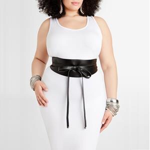 INSIGHTER Plus Size Dameswikkelriem Obi-riem Brede tailleband Geknoopte riem voor kleding