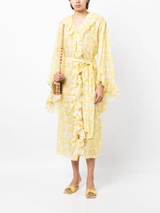 Bambah Midi-jurk met bloemenprint - Geel