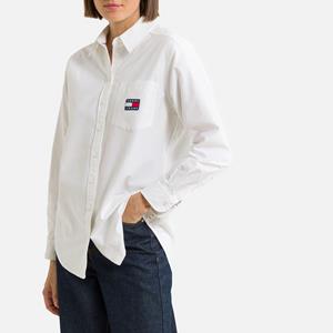 Tommy Jeans Logo Badge Boyfriend Cotton Shirt - S