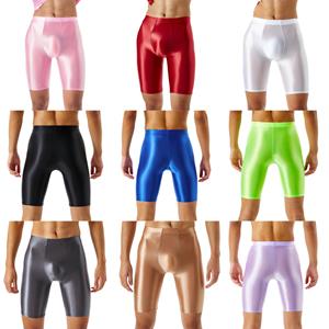 IEFiEL Heren zwempak glanzende effen kleur shorts badmode gym sport fitness gym elastische tailleband zwemmen surfen korte leggings