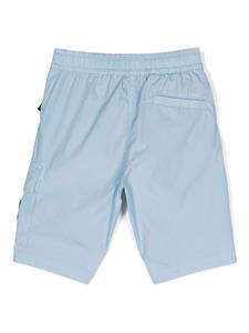 Stone Island Junior Compass-badge casual shorts - Blauw