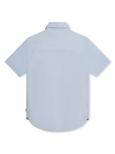 BOSS Kidswear T-shirt met logo-reliëf - Blauw