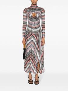 Missoni zigzag-woven asymmetric dress - Grijs