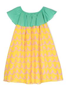 Stella McCartney Kids Pineapple intarsia-knit cotton dress - Geel