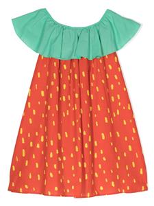 Stella McCartney Kids Strawberry intarsia-knit cotton dress - Rood