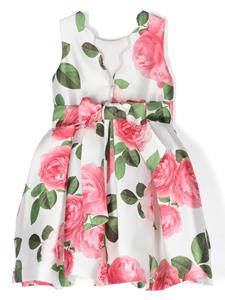 Mimilù Geplooide jurk met bloemenprint - Wit