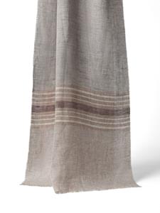 Brunello Cucinelli stripe-detail mélange linen scarf - Bruin