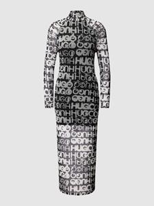 HUGO Midi-jurk met all-over motief, model 'Nortensis'