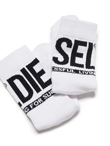 Diesel Kids Twee paar intarsia sokken - Zwart
