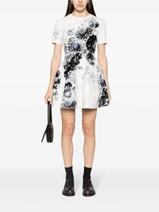 Alexander McQueen Chiaroscuro floral print short dress - Wit