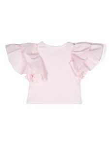 Lapin House Cropped T-shirt met ruches - Roze