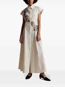 Adam Lippes Dejeuner floral-embroidered shirtdress - Wit