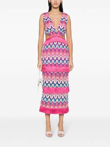 PatBO cut-out crochet midi dress - Roze