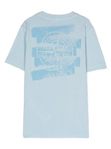Stone Island Junior T-shirt met print - Blauw