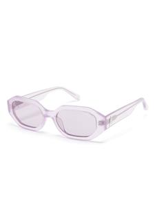 The Attico x Linda Farrow Irene zonnebril met geometrisch montuur - Paars