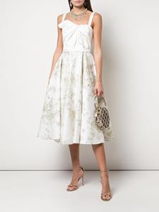 Marchesa Notte Midi-jurk met borduurwerk - Wit