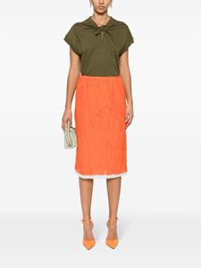 Nº21 floral-appliqué midi skirt - Oranje